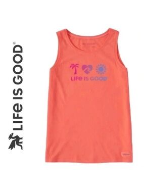 Life is Good Beach Crusher-Lite Tank Mango Orange Size XS NWT